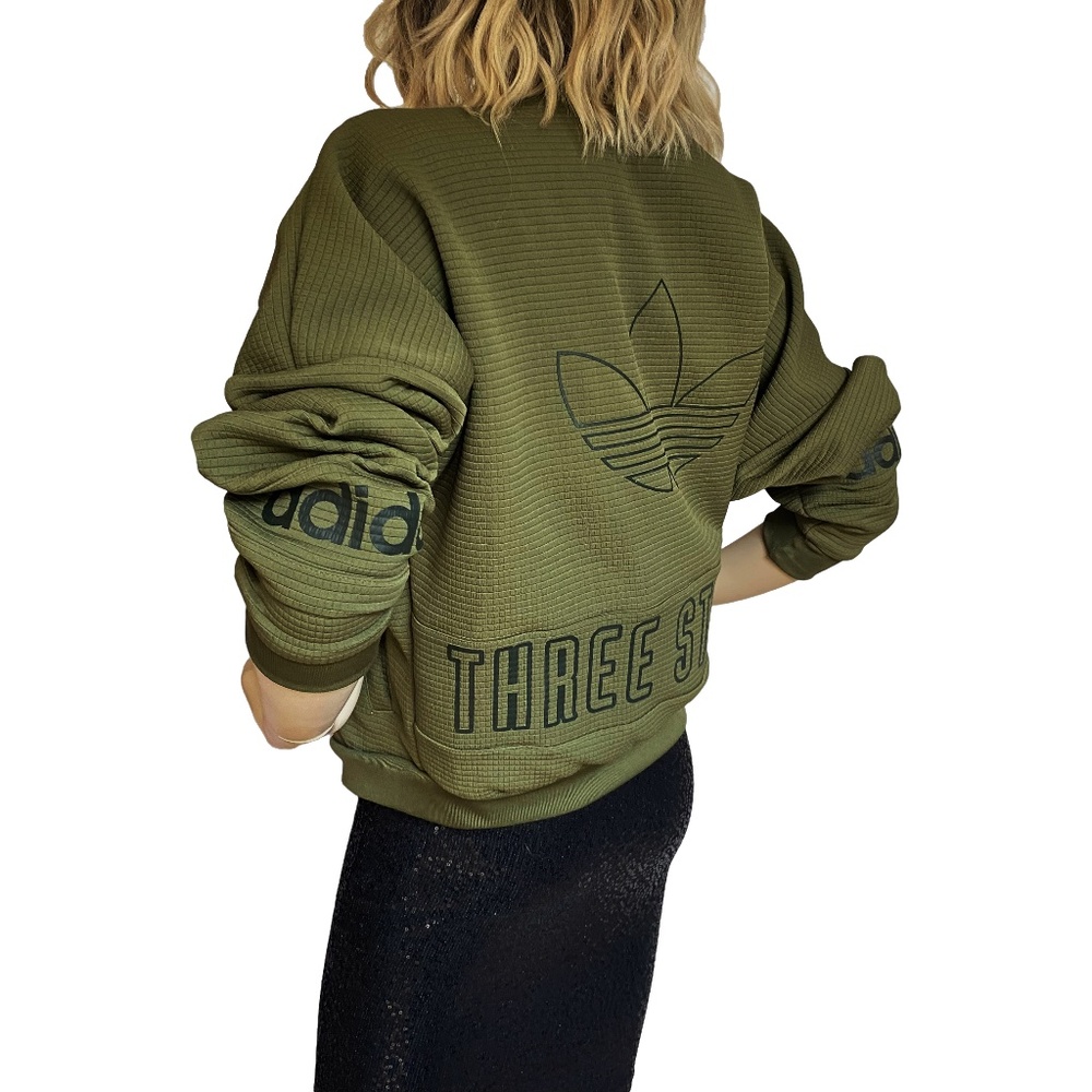 Adidas NWOT Limited Edition olive green logo bomber parka